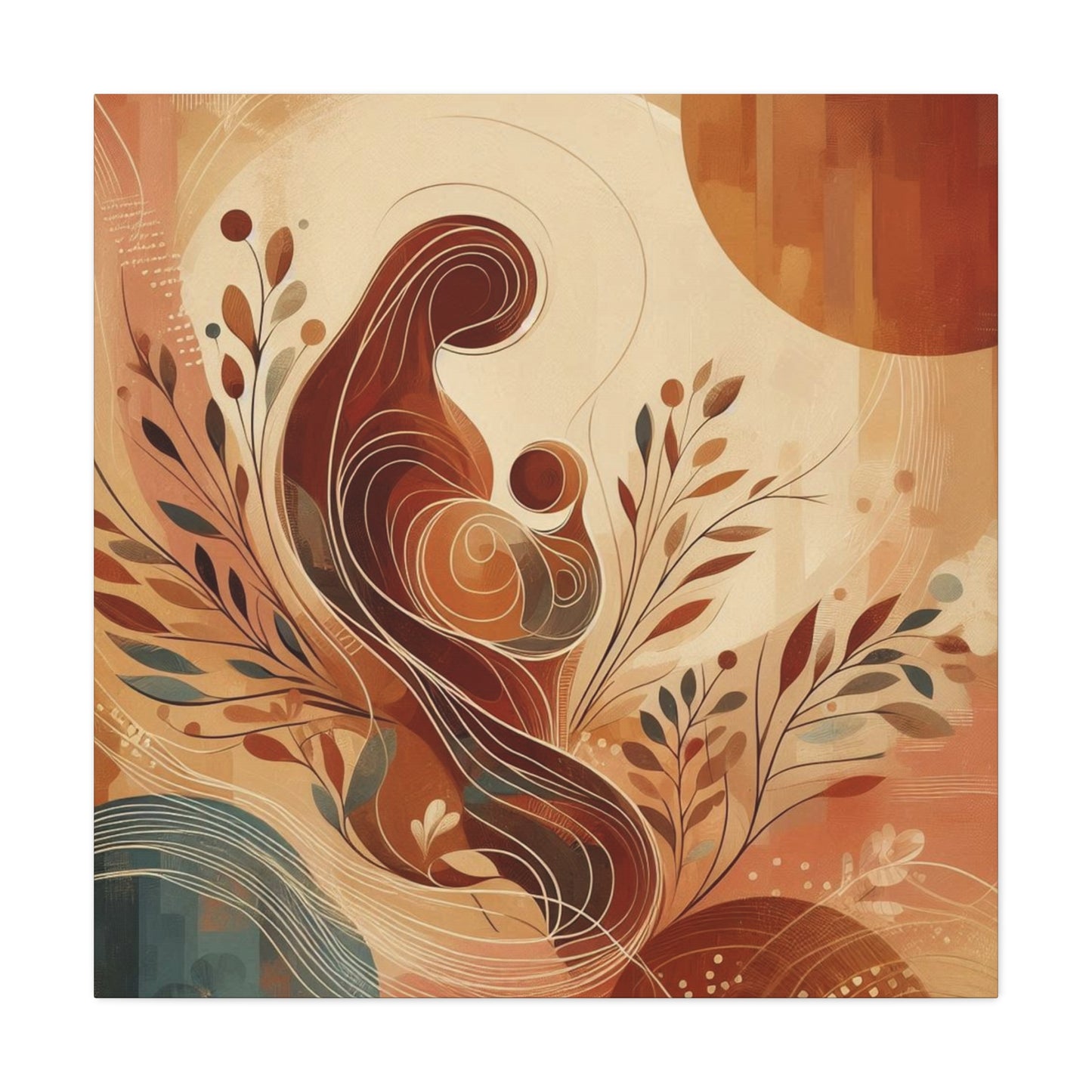 Abstract Motherhood Matte Canvas Art, Boho Wall Decor, Gift for New Moms, Baby Shower Decor, Modern Home Art
