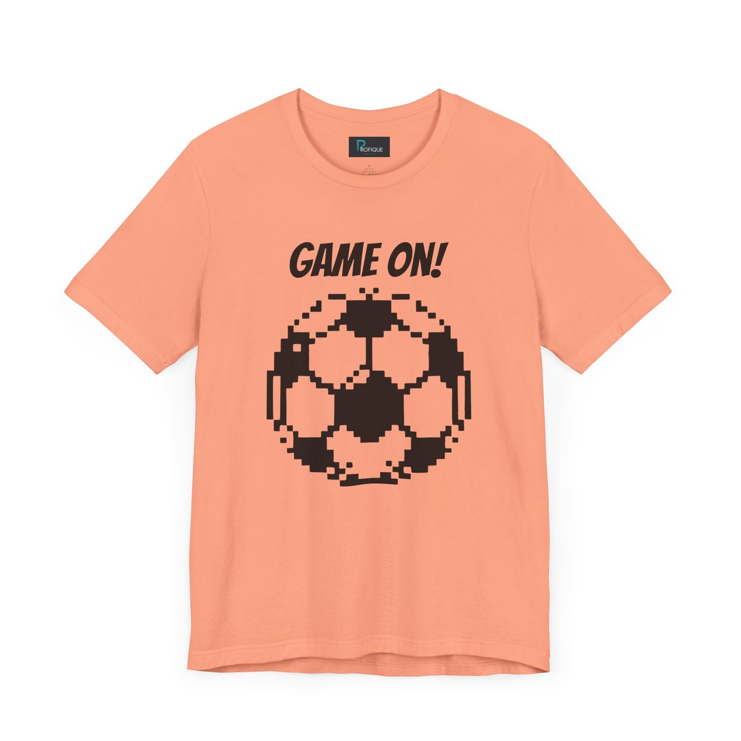 Pixelated Soccer Tee 'Game On', Custom text, Unisex Jersey Short Sleeve Shirt, Gamer Shirt, Gift for Football Lovers, Casual Style