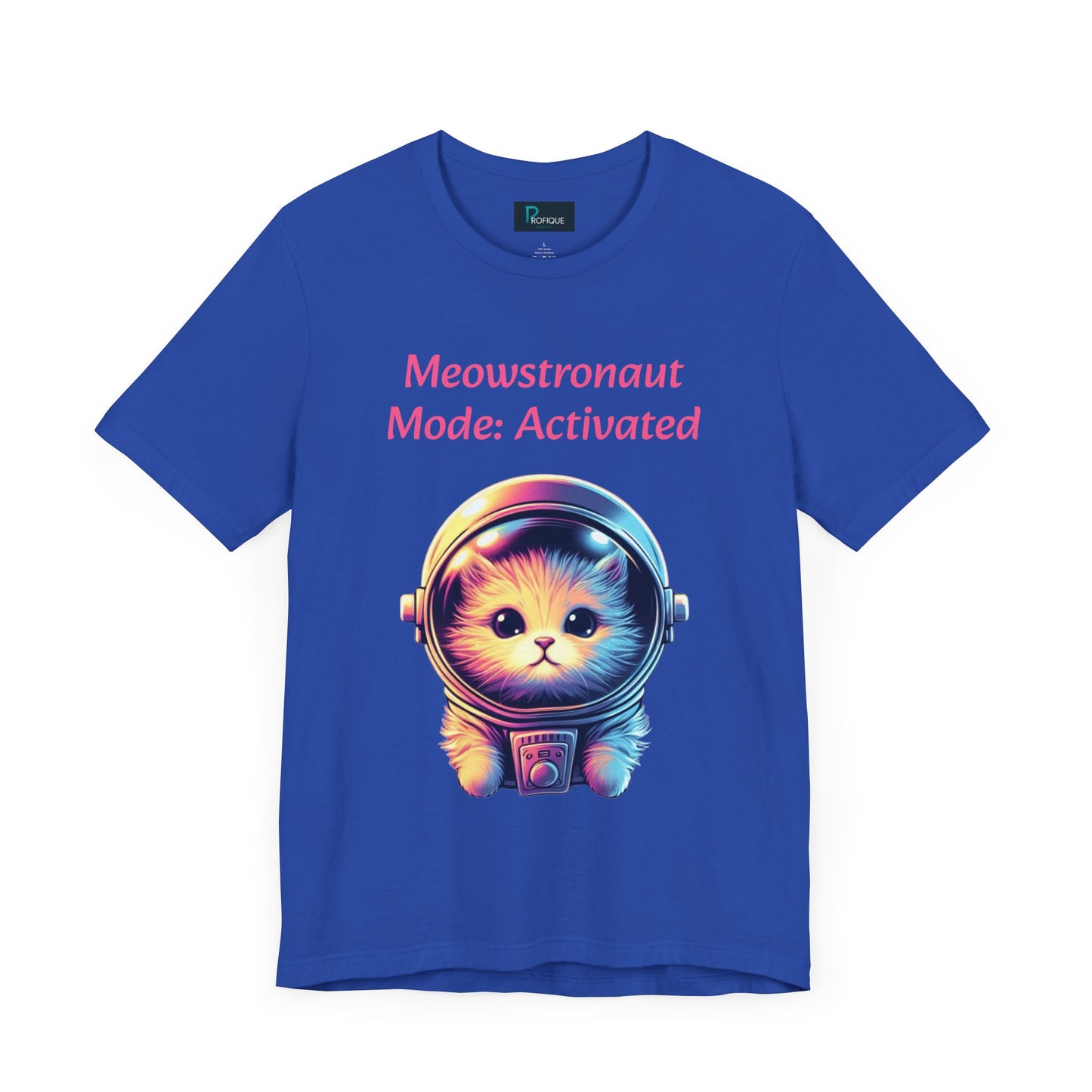 Astronaut Cat Graphic Tee, Custom Text, Cute Cat T-Shirt, Unisex Jersey Tee, Gift for Cat Lovers, Fun Space Theme, Gift for Mom