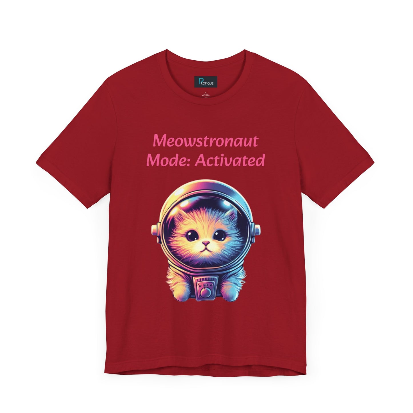 Astronaut Cat Graphic Tee, Custom Text, Cute Cat T-Shirt, Unisex Jersey Tee, Gift for Cat Lovers, Fun Space Theme, Gift for Mom