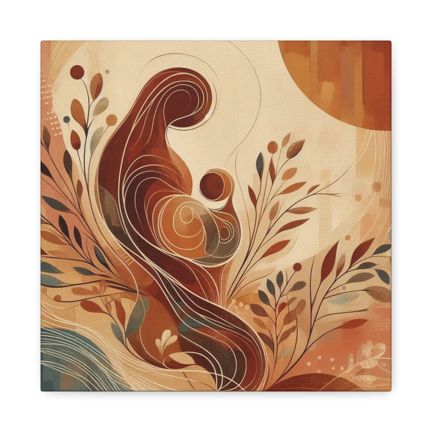 Abstract Motherhood Matte Canvas Art, Boho Wall Decor, Gift for New Moms, Baby Shower Decor, Modern Home Art