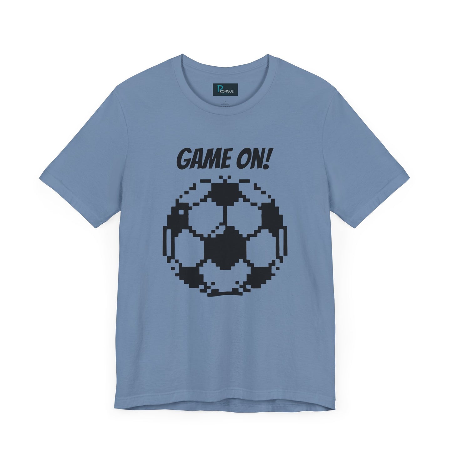 Pixelated Soccer Tee 'Game On', Custom text, Unisex Jersey Short Sleeve Shirt, Gamer Shirt, Gift for Football Lovers, Casual Style