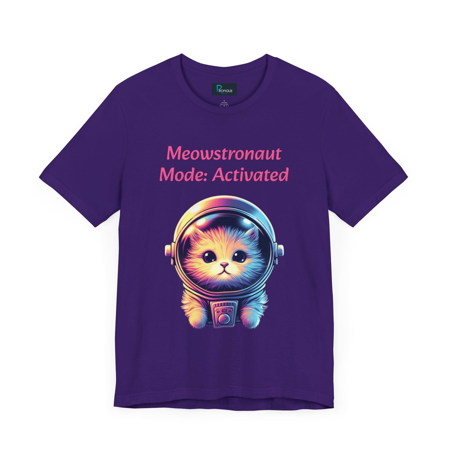 Astronaut Cat Graphic Tee, Custom Text, Cute Cat T-Shirt, Unisex Jersey Tee, Gift for Cat Lovers, Fun Space Theme, Gift for Mom