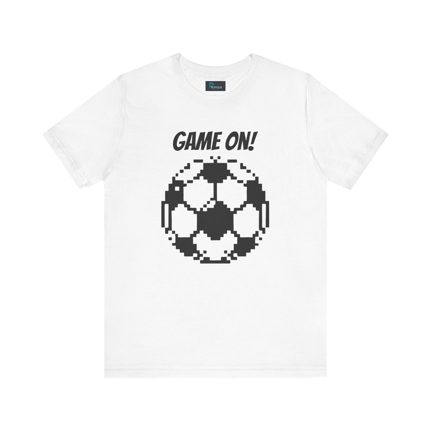 Pixelated Soccer Tee 'Game On', Custom text, Unisex Jersey Short Sleeve Shirt, Gamer Shirt, Gift for Football Lovers, Casual Style