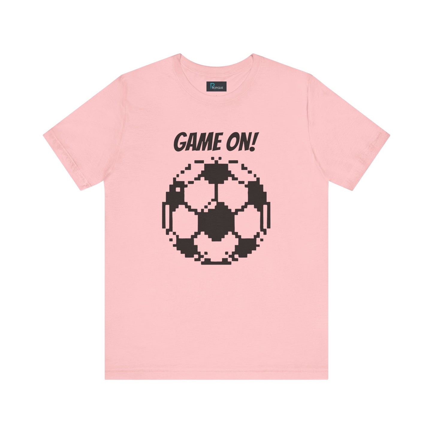 Pixelated Soccer Tee 'Game On', Custom text, Unisex Jersey Short Sleeve Shirt, Gamer Shirt, Gift for Football Lovers, Casual Style