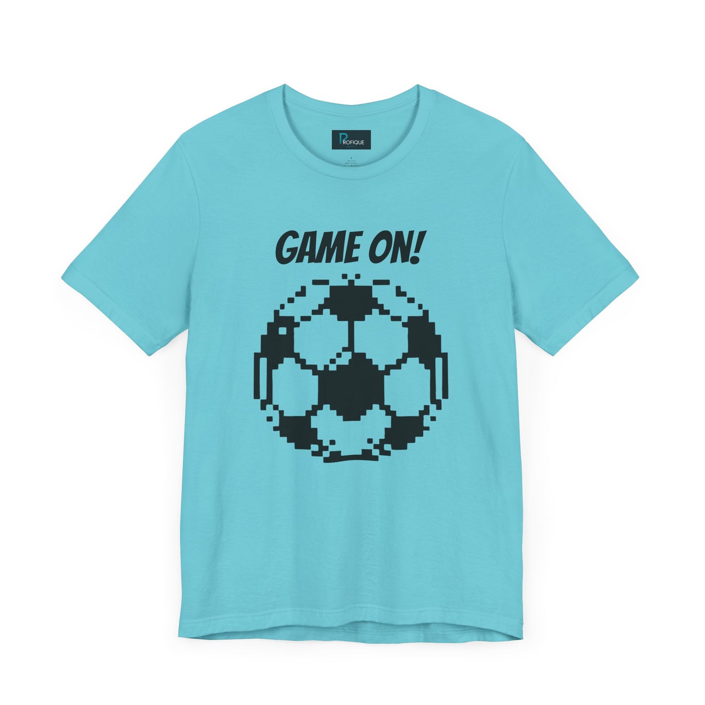 Pixelated Soccer Tee 'Game On', Custom text, Unisex Jersey Short Sleeve Shirt, Gamer Shirt, Gift for Football Lovers, Casual Style