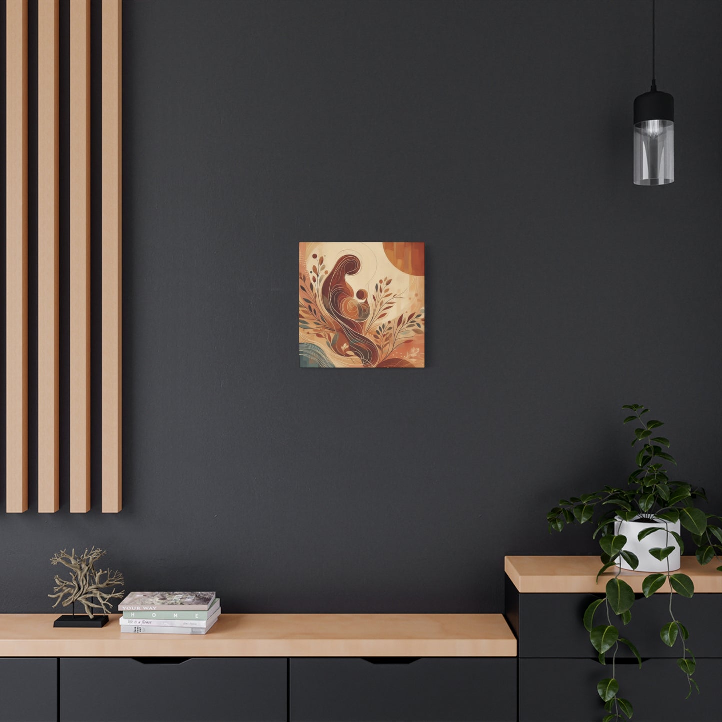 Abstract Motherhood Matte Canvas Art, Boho Wall Decor, Gift for New Moms, Baby Shower Decor, Modern Home Art