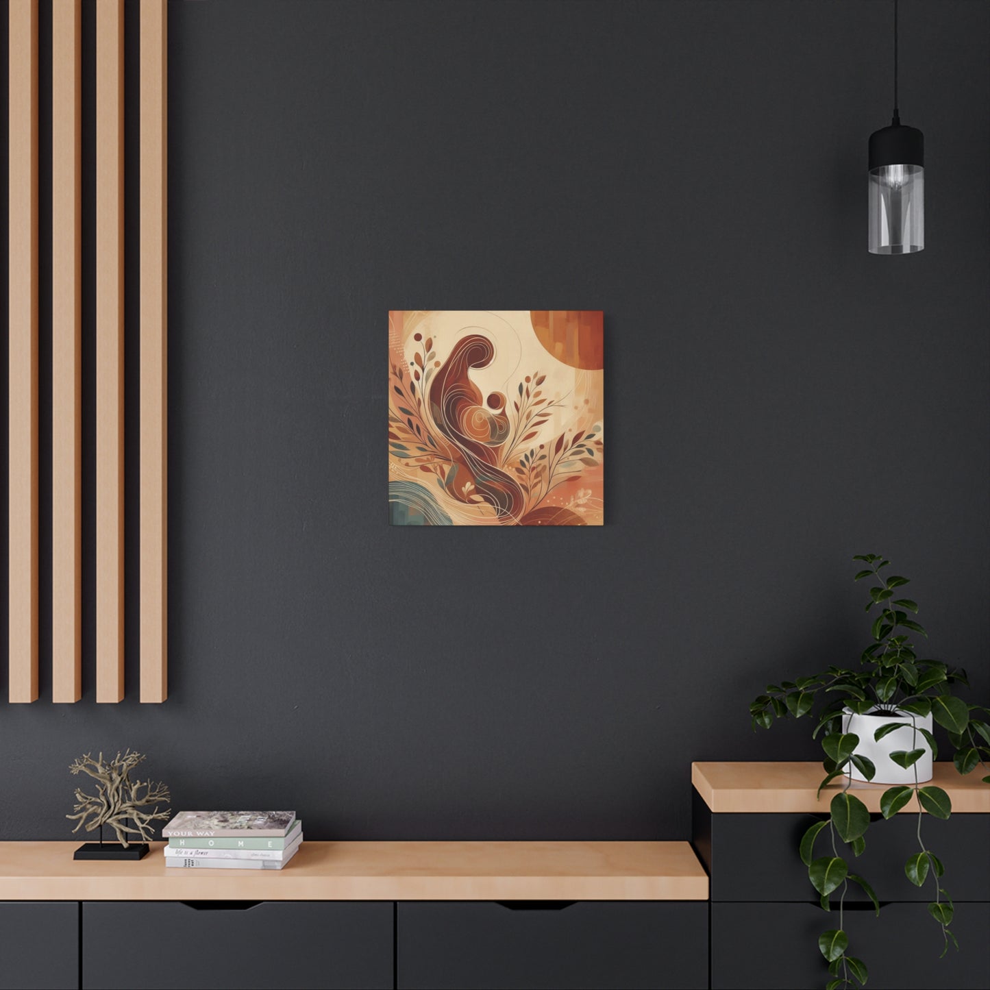 Abstract Motherhood Matte Canvas Art, Boho Wall Decor, Gift for New Moms, Baby Shower Decor, Modern Home Art