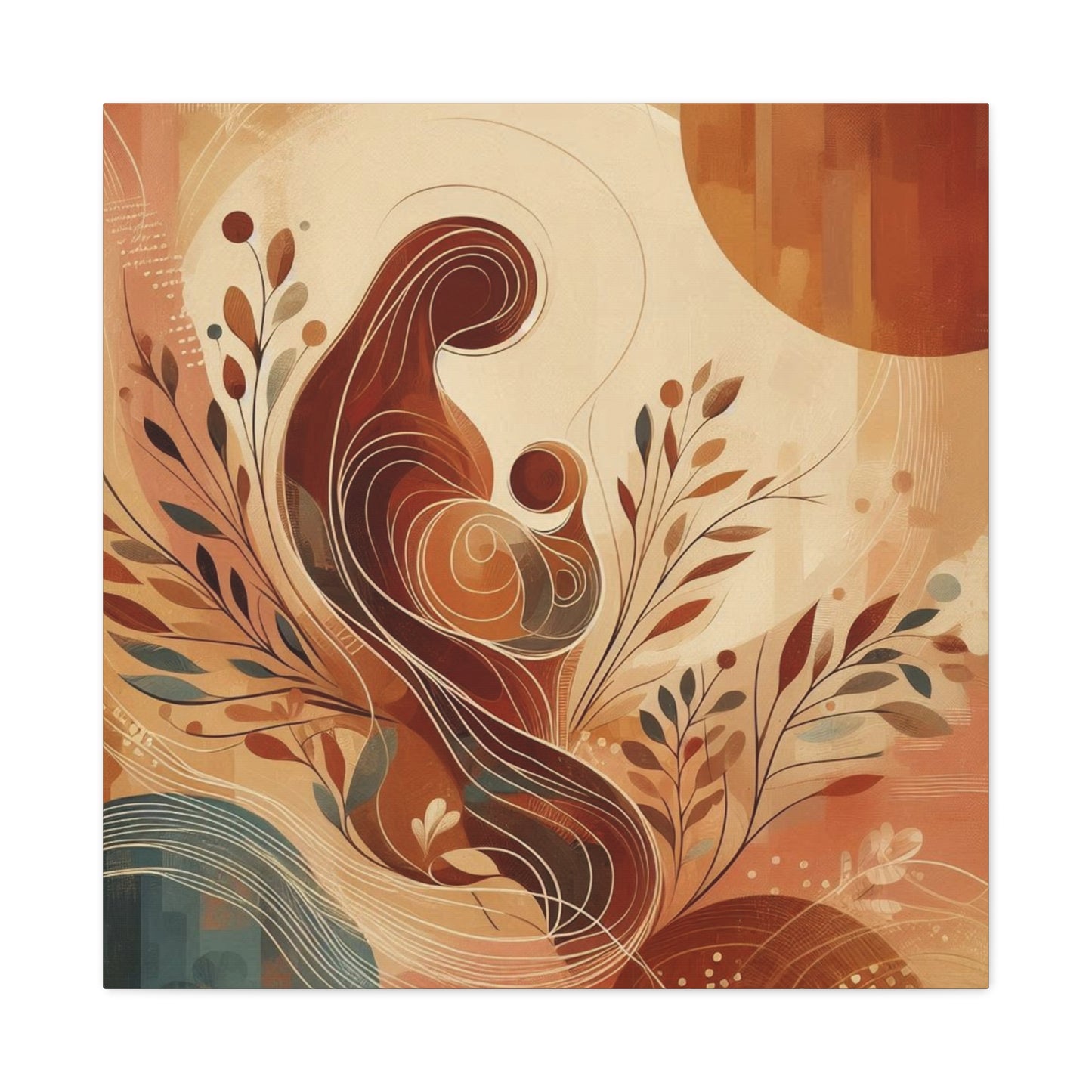 Abstract Motherhood Matte Canvas Art, Boho Wall Decor, Gift for New Moms, Baby Shower Decor, Modern Home Art
