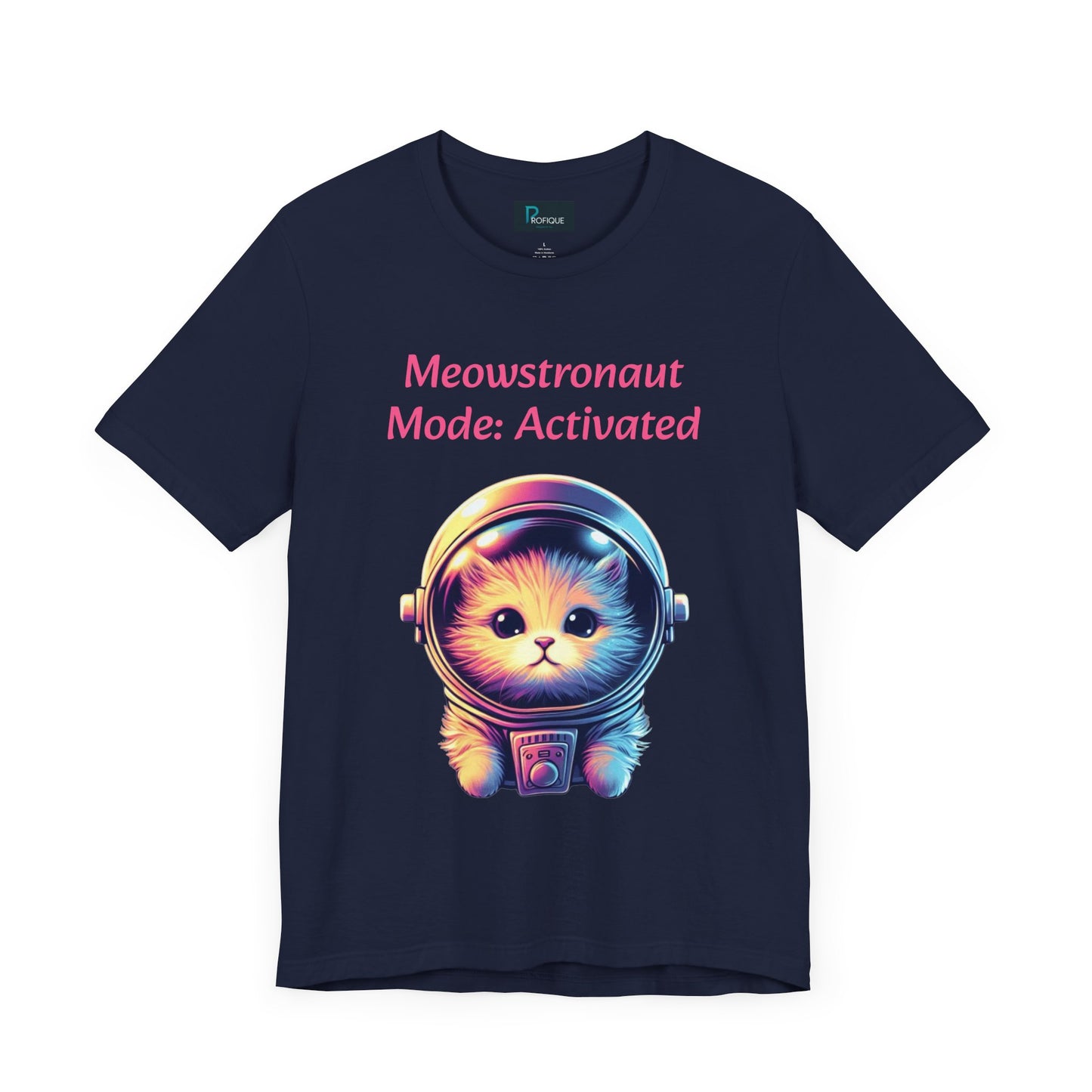 Astronaut Cat Graphic Tee, Custom Text, Cute Cat T-Shirt, Unisex Jersey Tee, Gift for Cat Lovers, Fun Space Theme, Gift for Mom