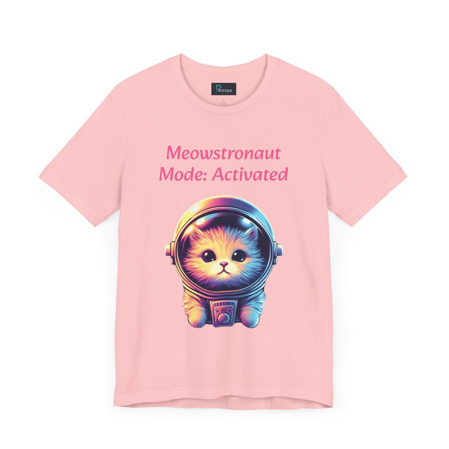 Astronaut Cat Graphic Tee, Custom Text, Cute Cat T-Shirt, Unisex Jersey Tee, Gift for Cat Lovers, Fun Space Theme, Gift for Mom
