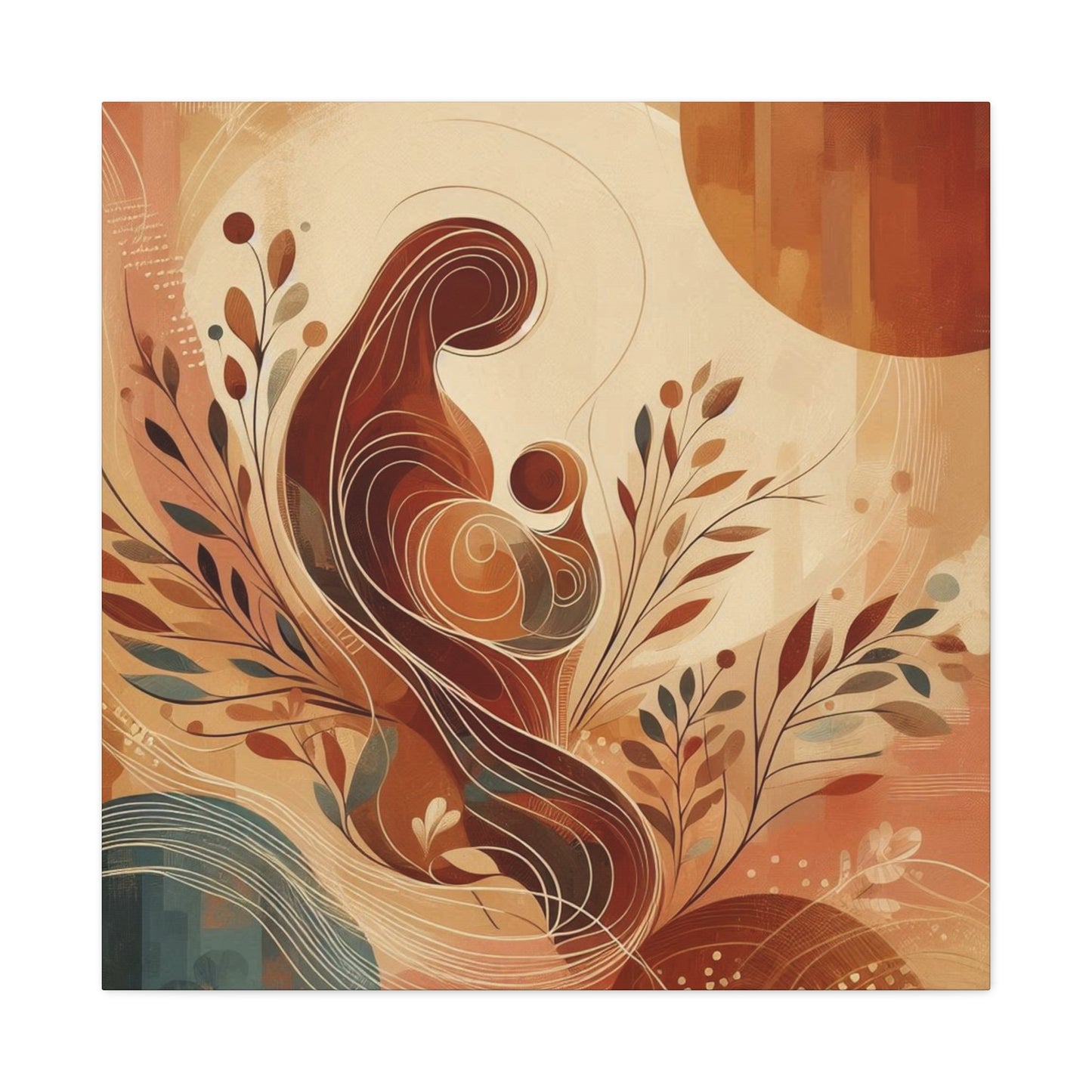 Abstract Motherhood Matte Canvas Art, Boho Wall Decor, Gift for New Moms, Baby Shower Decor, Modern Home Art