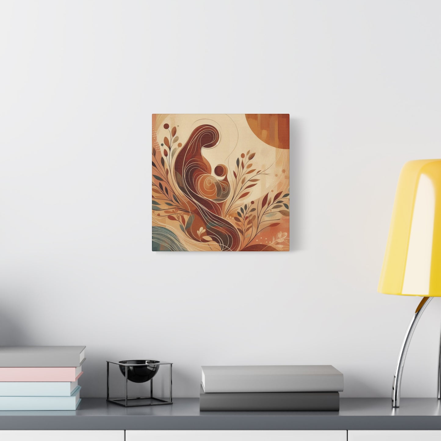 Abstract Motherhood Matte Canvas Art, Boho Wall Decor, Gift for New Moms, Baby Shower Decor, Modern Home Art