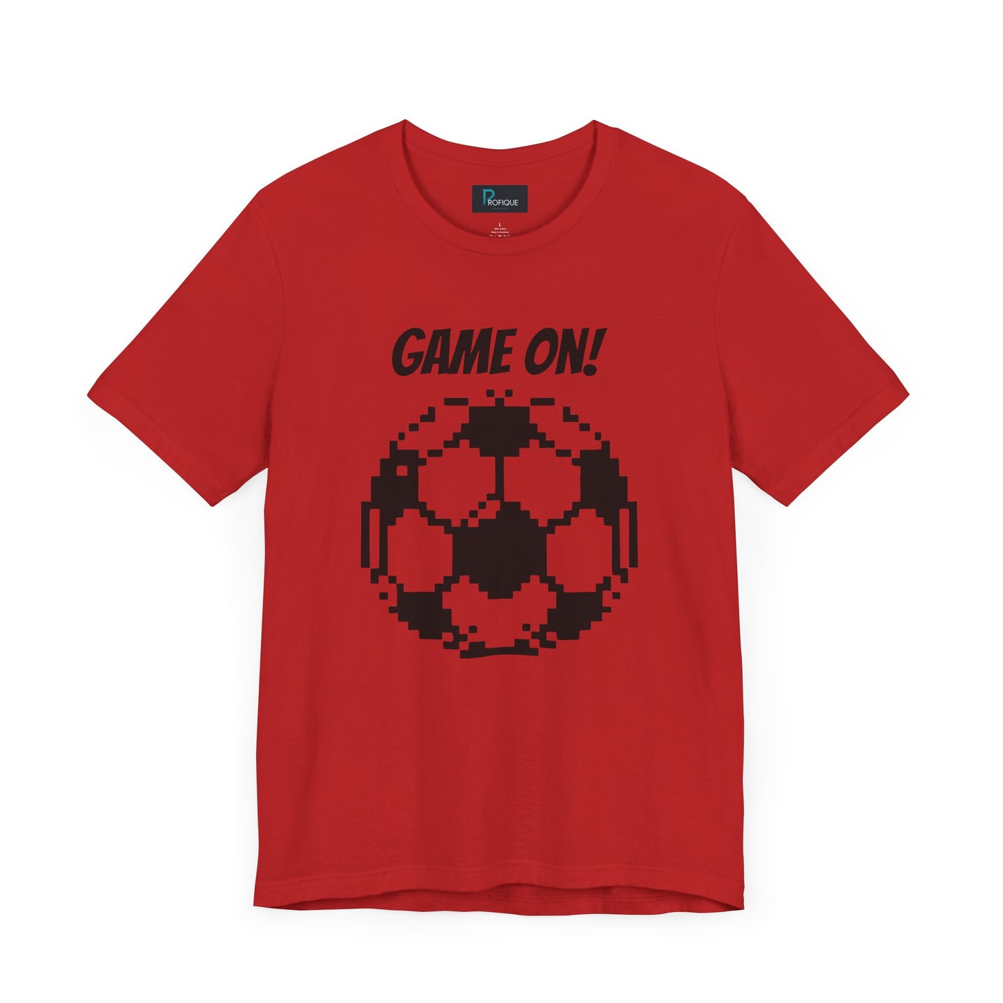 Pixelated Soccer Tee 'Game On', Custom text, Unisex Jersey Short Sleeve Shirt, Gamer Shirt, Gift for Football Lovers, Casual Style
