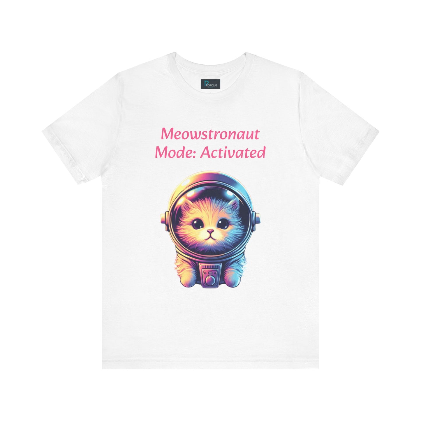 Astronaut Cat Graphic Tee, Custom Text, Cute Cat T-Shirt, Unisex Jersey Tee, Gift for Cat Lovers, Fun Space Theme, Gift for Mom