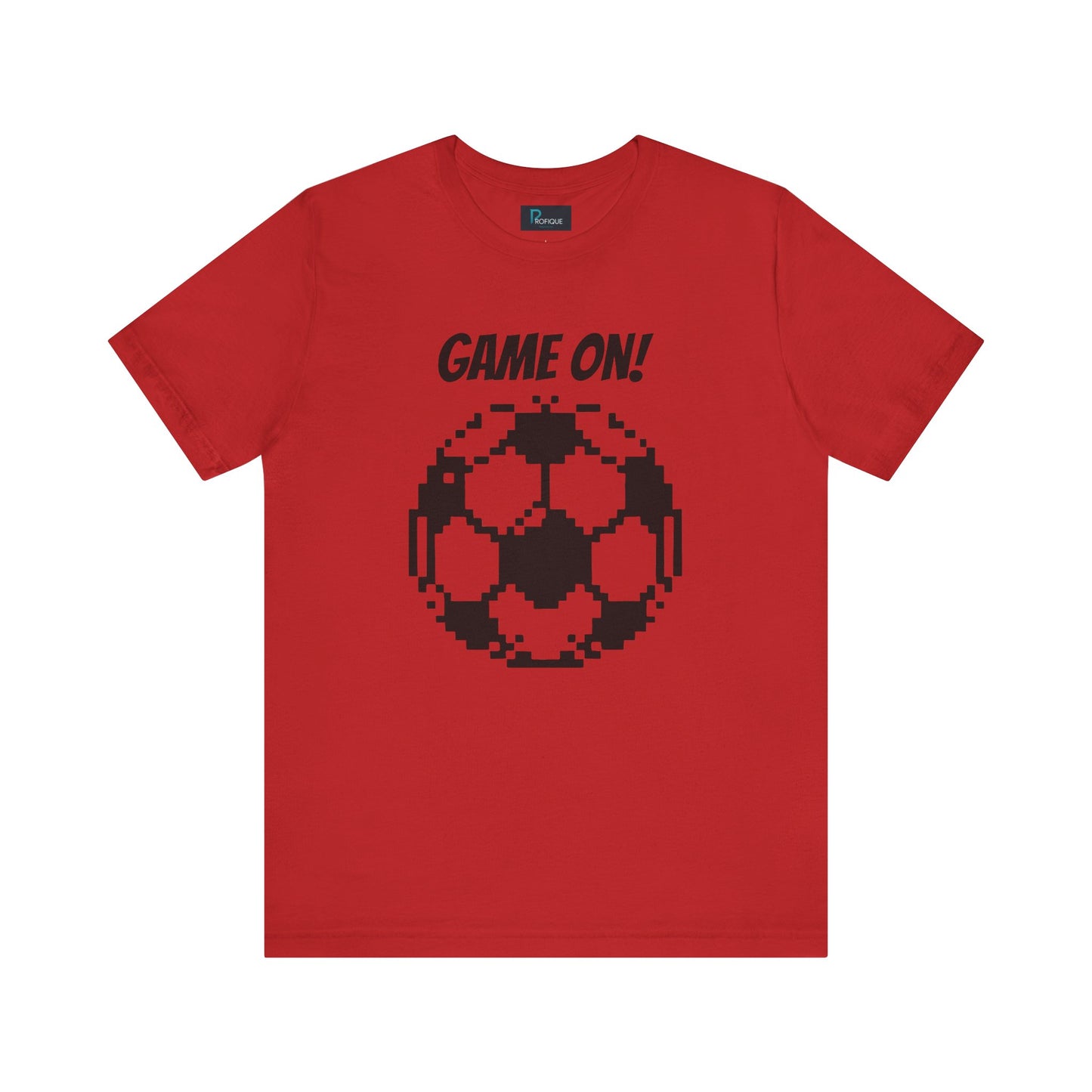 Pixelated Soccer Tee 'Game On', Custom text, Unisex Jersey Short Sleeve Shirt, Gamer Shirt, Gift for Football Lovers, Casual Style