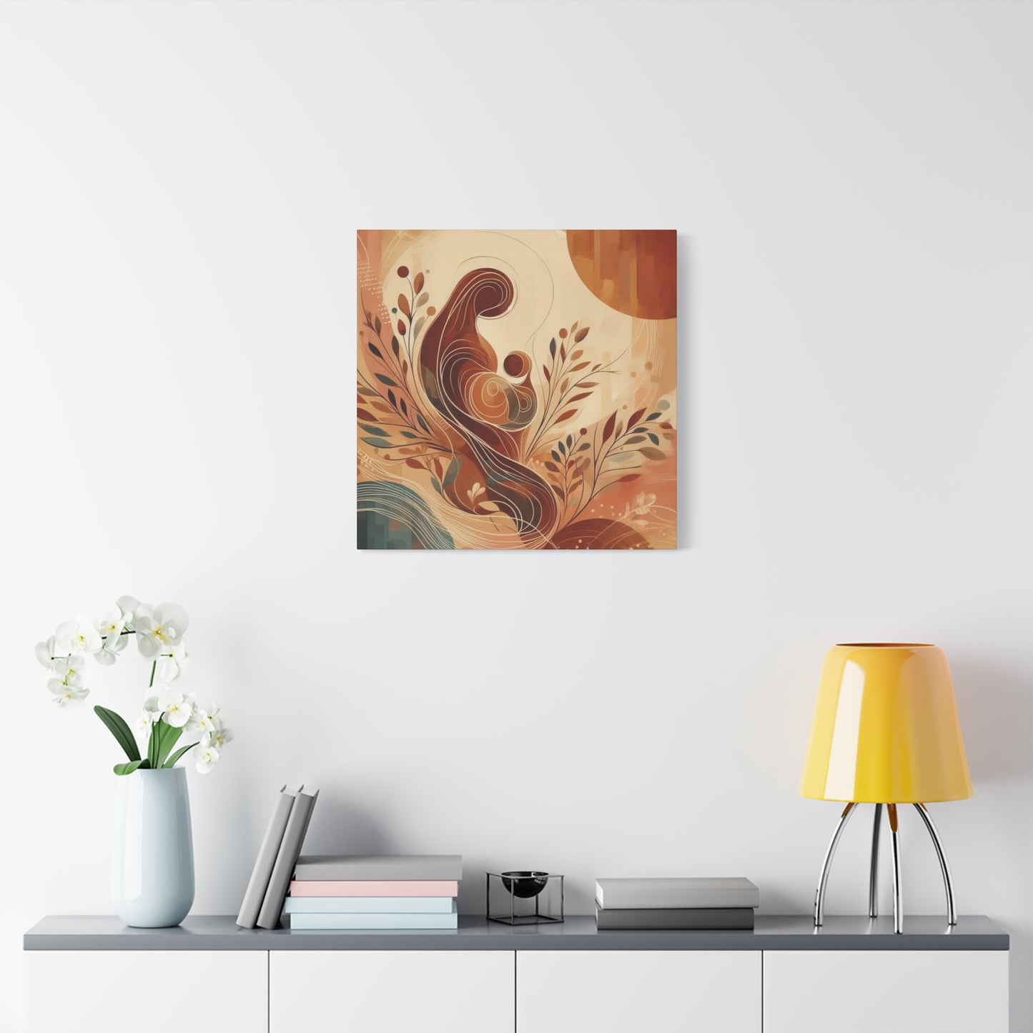 Abstract Motherhood Matte Canvas Art, Boho Wall Decor, Gift for New Moms, Baby Shower Decor, Modern Home Art