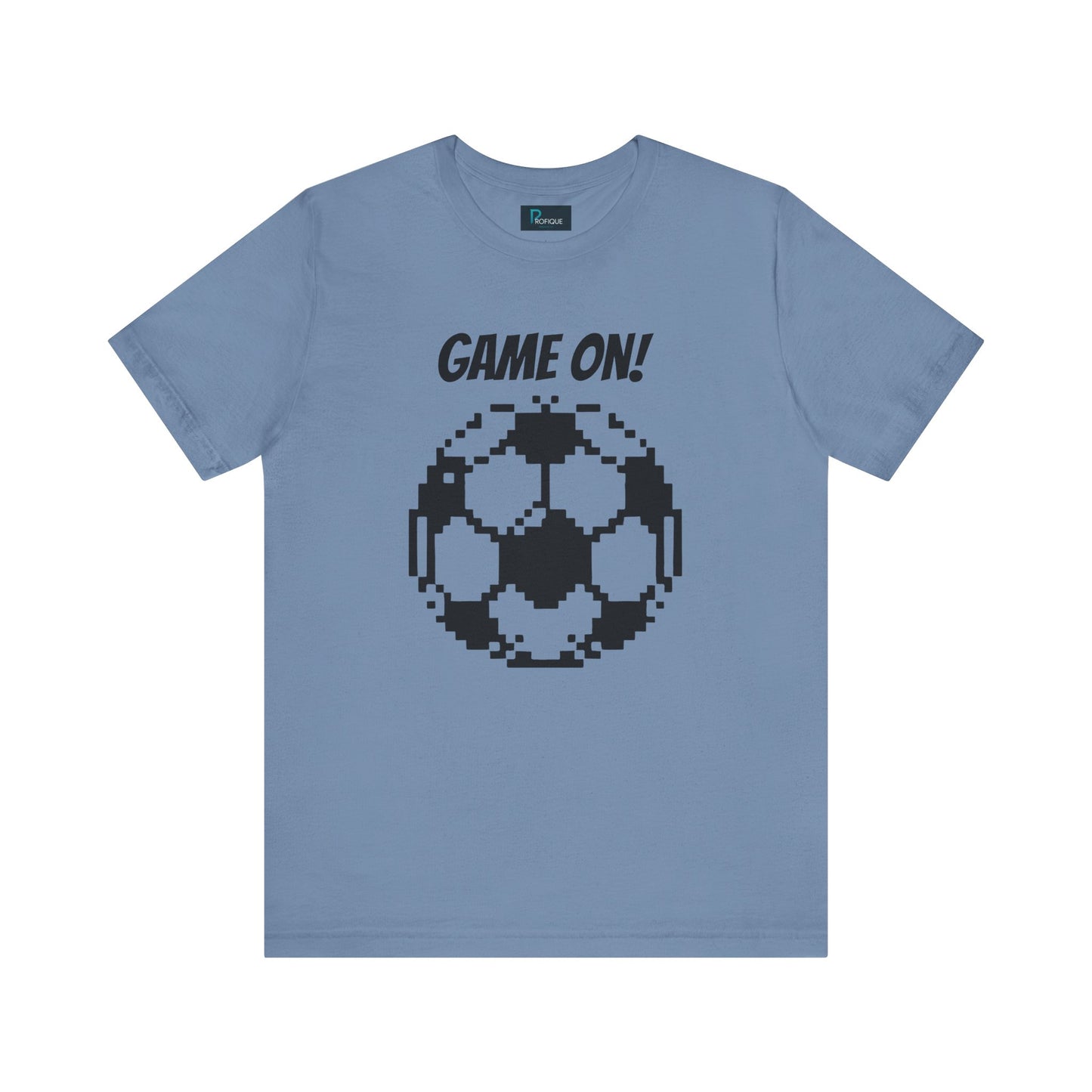 Pixelated Soccer Tee 'Game On', Custom text, Unisex Jersey Short Sleeve Shirt, Gamer Shirt, Gift for Football Lovers, Casual Style
