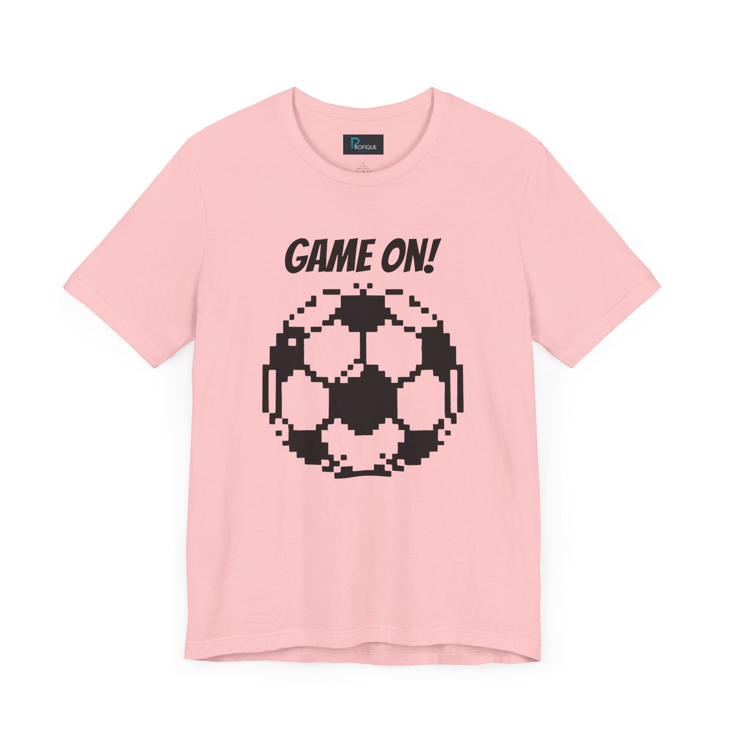 Pixelated Soccer Tee 'Game On', Custom text, Unisex Jersey Short Sleeve Shirt, Gamer Shirt, Gift for Football Lovers, Casual Style