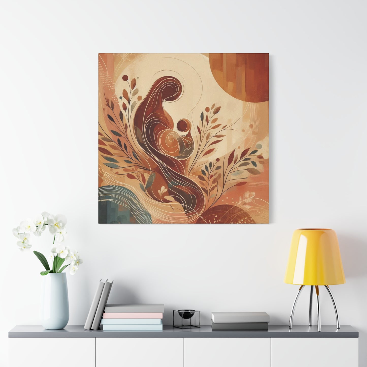Abstract Motherhood Matte Canvas Art, Boho Wall Decor, Gift for New Moms, Baby Shower Decor, Modern Home Art