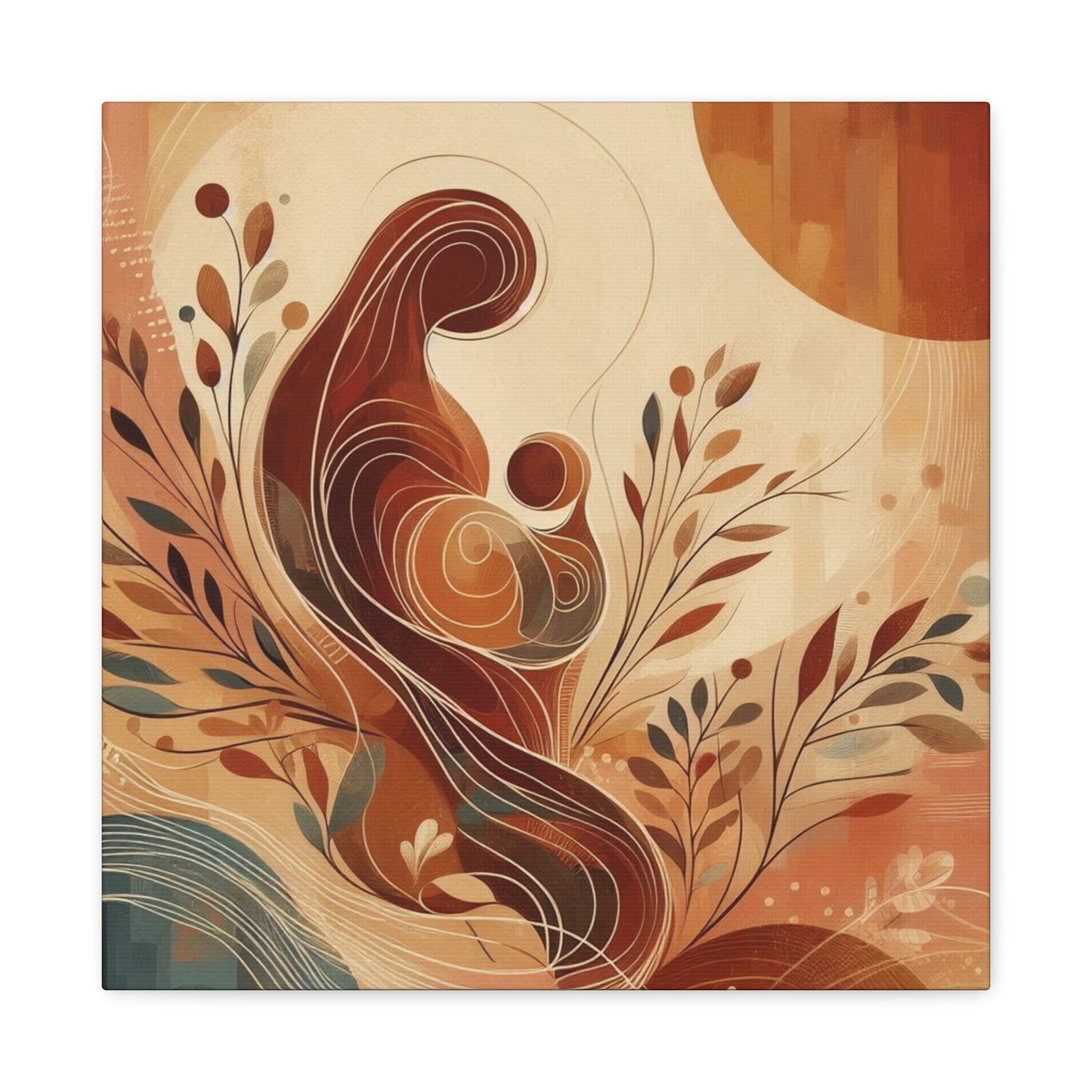 Abstract Motherhood Matte Canvas Art, Boho Wall Decor, Gift for New Moms, Baby Shower Decor, Modern Home Art