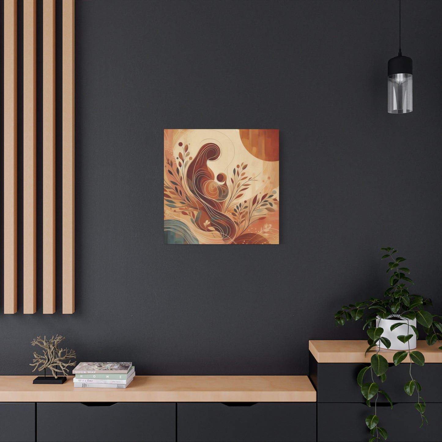 Abstract Motherhood Matte Canvas Art, Boho Wall Decor, Gift for New Moms, Baby Shower Decor, Modern Home Art