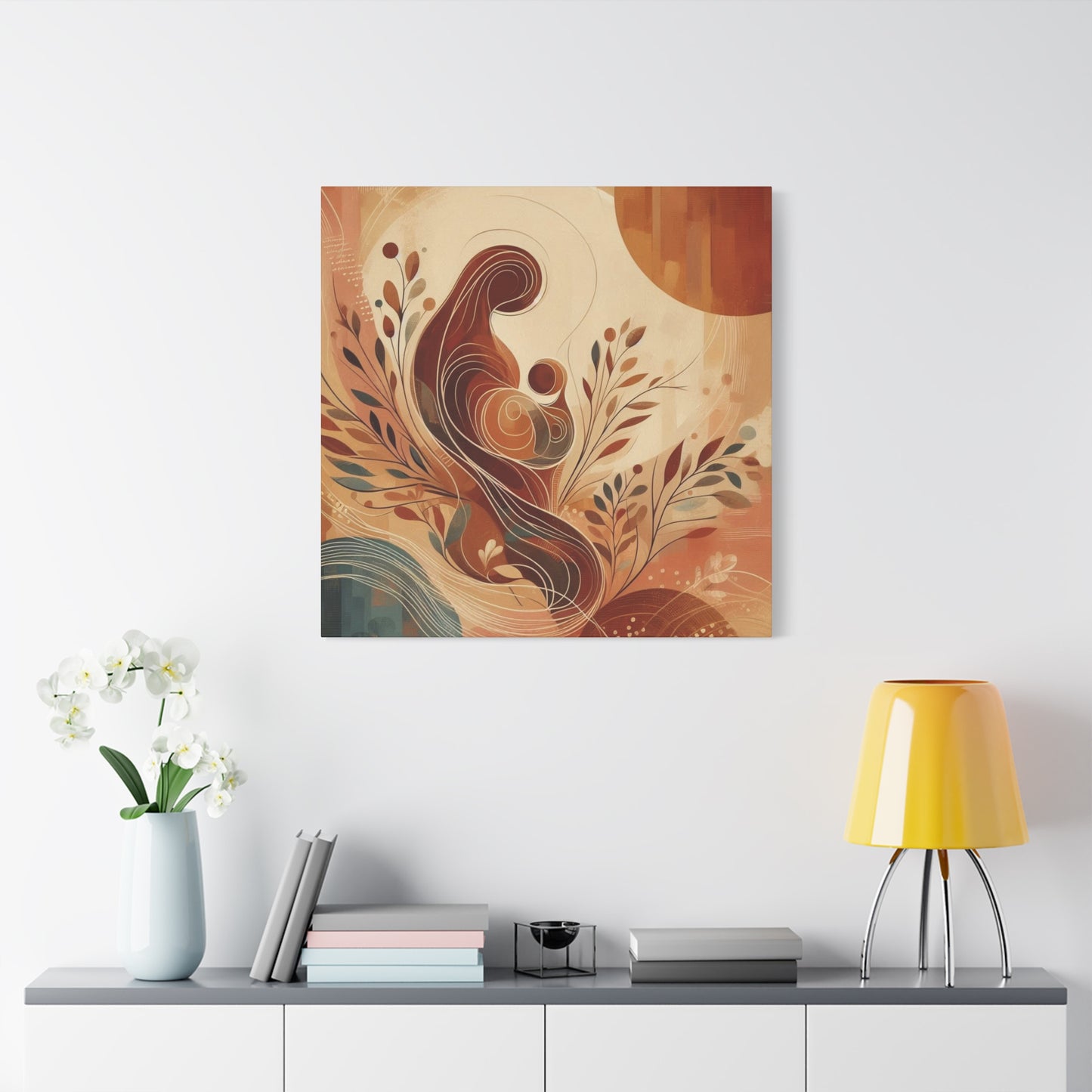 Abstract Motherhood Matte Canvas Art, Boho Wall Decor, Gift for New Moms, Baby Shower Decor, Modern Home Art