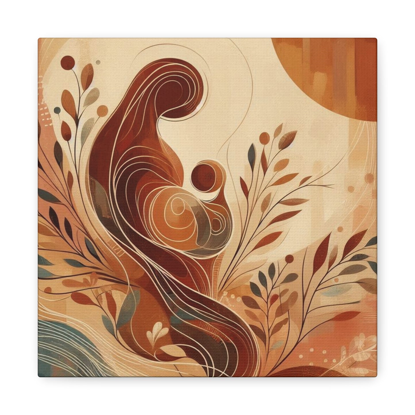 Abstract Motherhood Matte Canvas Art, Boho Wall Decor, Gift for New Moms, Baby Shower Decor, Modern Home Art
