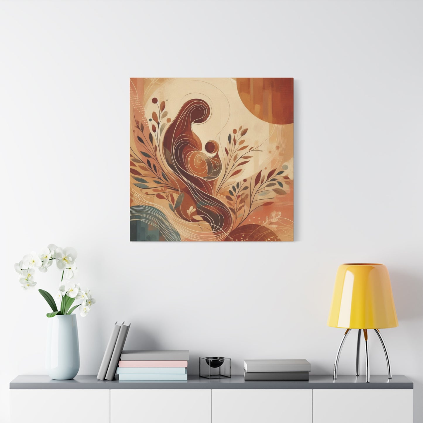 Abstract Motherhood Matte Canvas Art, Boho Wall Decor, Gift for New Moms, Baby Shower Decor, Modern Home Art