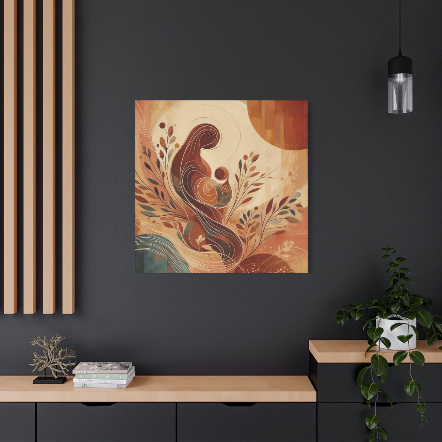 Abstract Motherhood Matte Canvas Art, Boho Wall Decor, Gift for New Moms, Baby Shower Decor, Modern Home Art