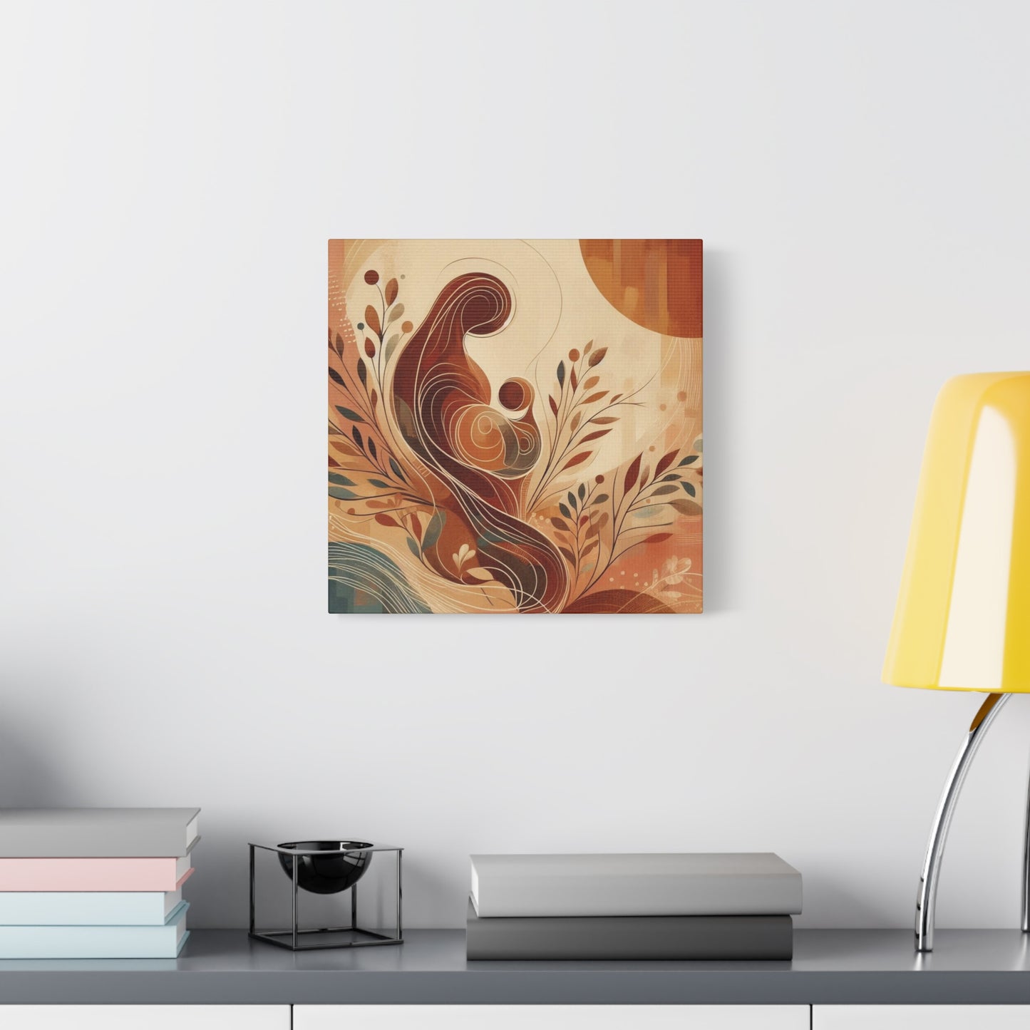 Abstract Motherhood Matte Canvas Art, Boho Wall Decor, Gift for New Moms, Baby Shower Decor, Modern Home Art