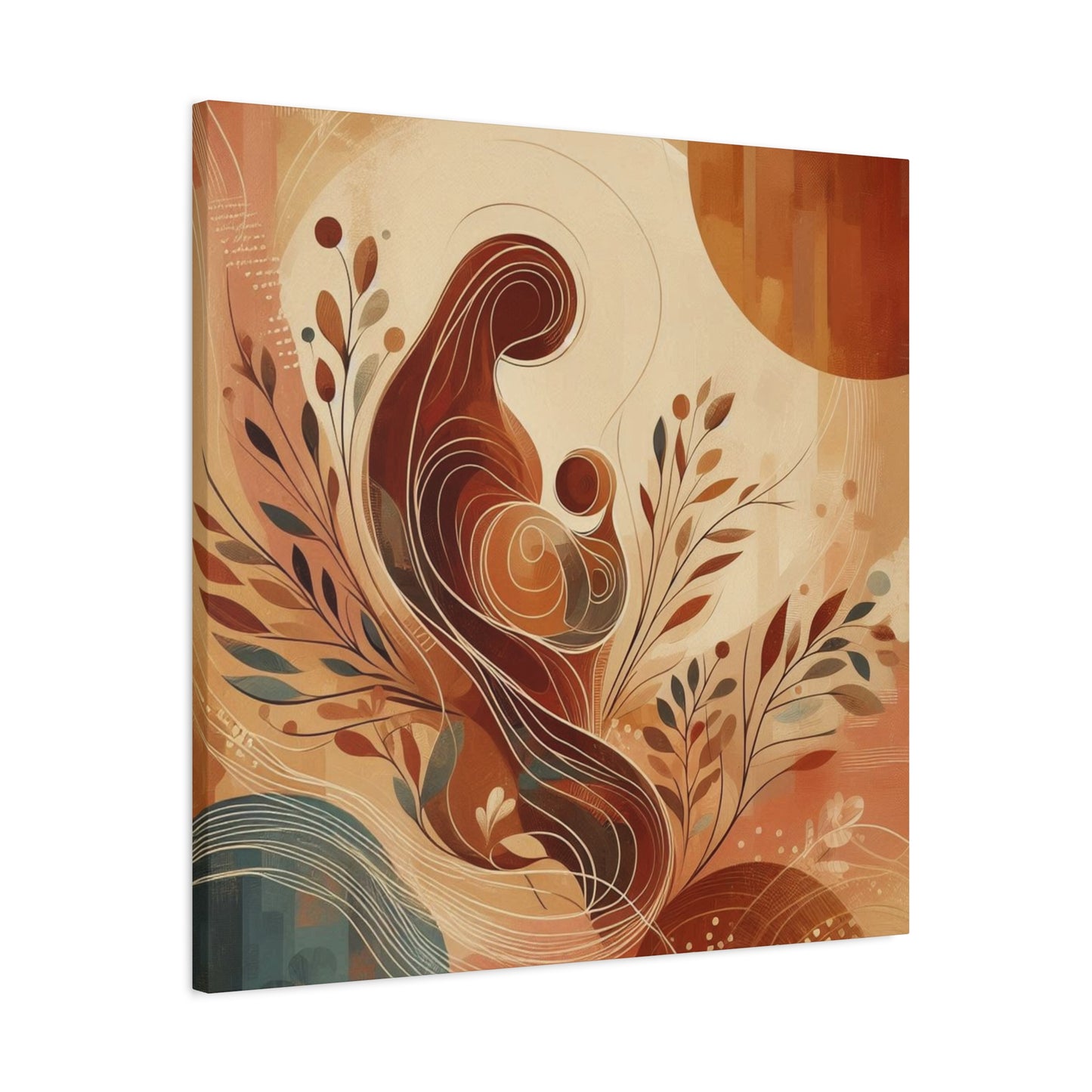 Abstract Motherhood Matte Canvas Art, Boho Wall Decor, Gift for New Moms, Baby Shower Decor, Modern Home Art