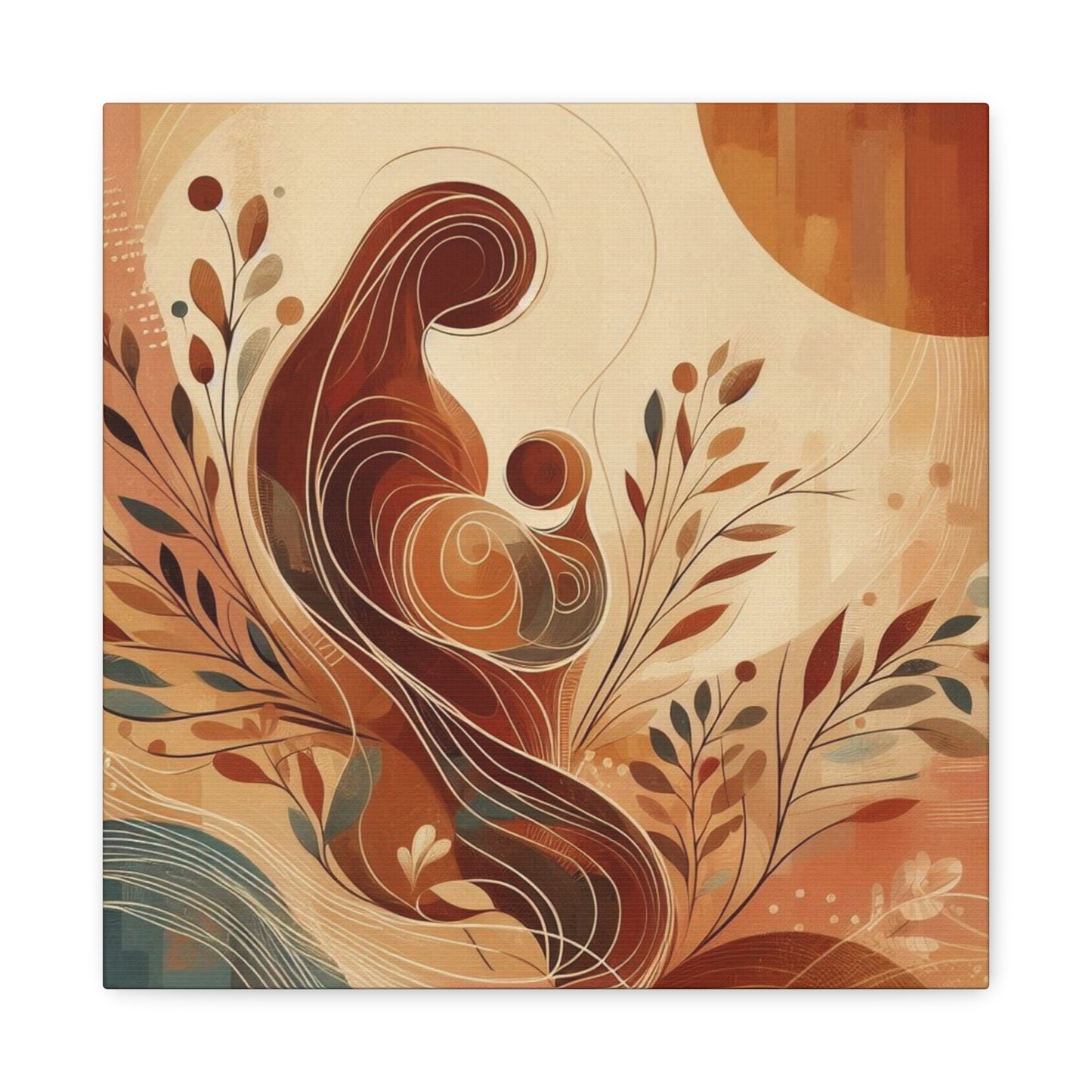Abstract Motherhood Matte Canvas Art, Boho Wall Decor, Gift for New Moms, Baby Shower Decor, Modern Home Art