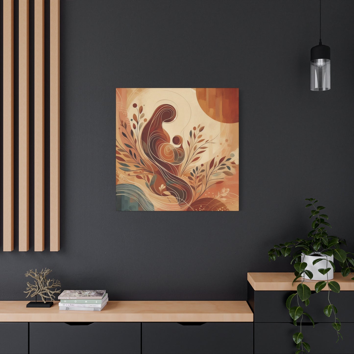 Abstract Motherhood Matte Canvas Art, Boho Wall Decor, Gift for New Moms, Baby Shower Decor, Modern Home Art